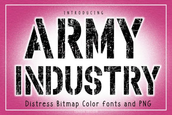Army Industry: A Distress Grunge Bitmap Color Font for Web