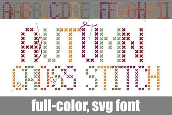 Autumn Cross Stitch: A Color Font for Editorial Design
