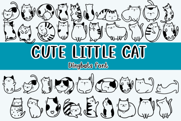 Cute Little Cat: A Playful Dingbat Font for Web Design