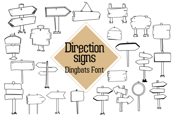 Direction Signs: A Playful Dingbats Font for Branding