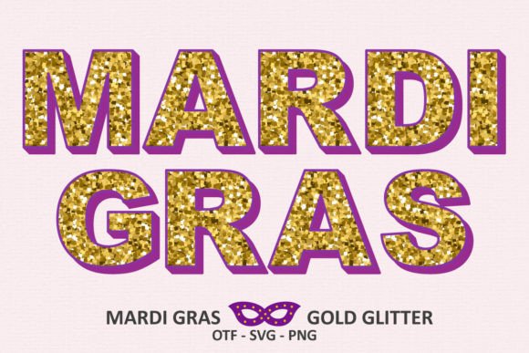 Mardi Gras Gold Glitter: A Festive Color Font for Makers